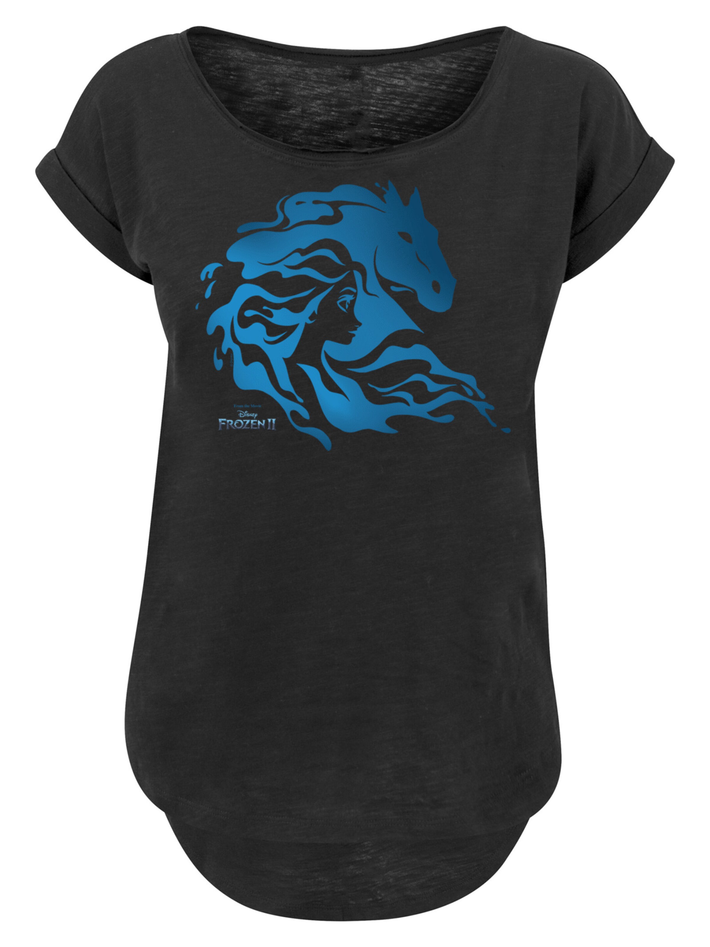 F4NT4STIC T-Shirt 'Disney Frozen 2 Nokk Silhouette' in Schwarz: Vorderseite