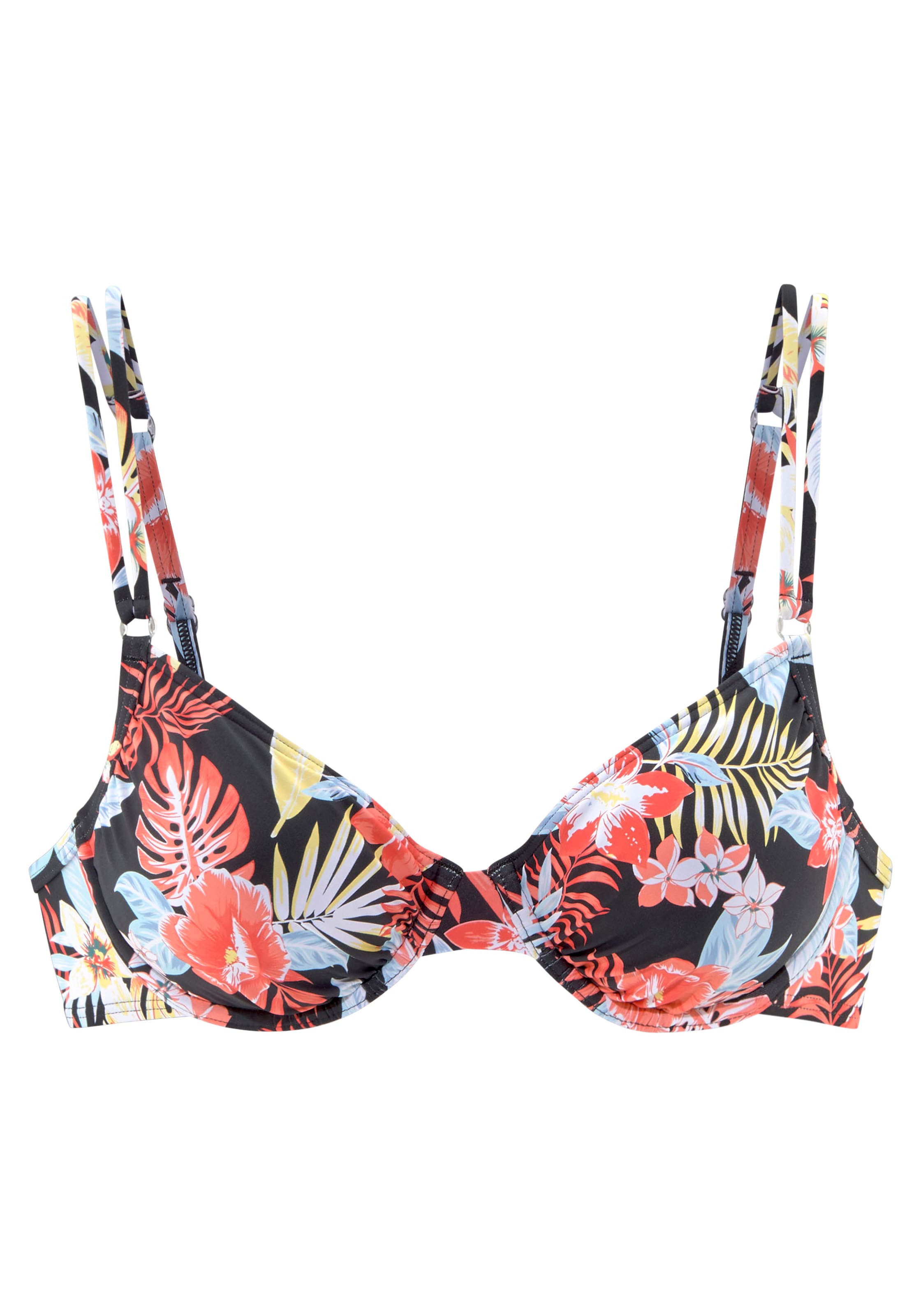 s.Oliver T-shirt Bikini Top in Black: front