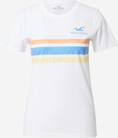 HOLLISTER Тениска в синьо / светложълто / сьомга / бяло, Преглед на продукта