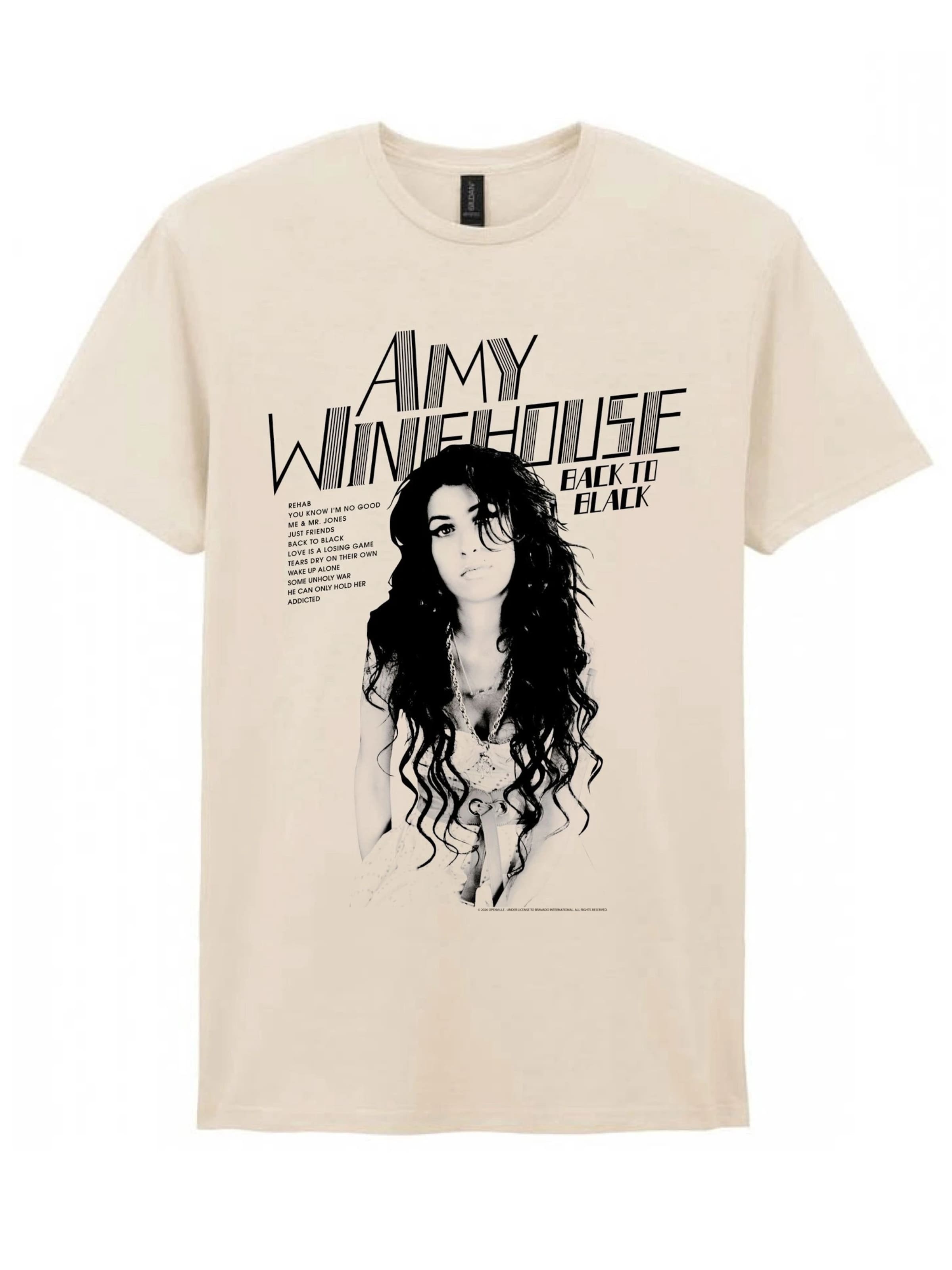 Rockshirts Shirt 'Amy Winehouse Back  To Black Tracks T-Shirt' in White: front