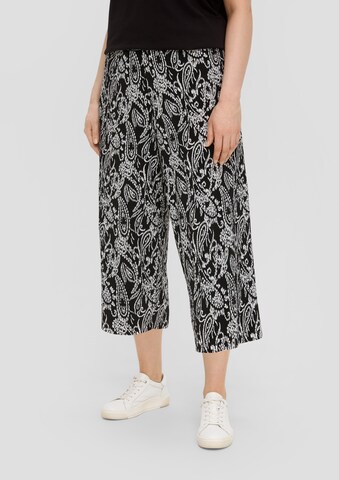 s.Oliver Red Label Plus Wide leg Broek in Zwart: voorkant
