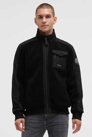 CAMP DAVID Fleece Jacket in Black: front