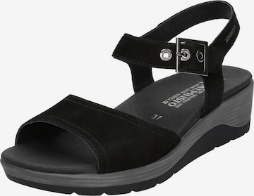 MEPHISTO Strap Sandals in Black: front