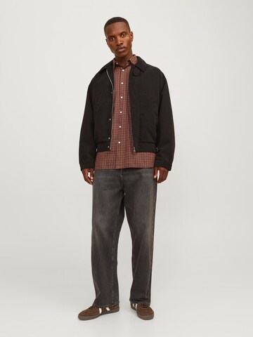 JACK & JONES Comfort fit Overhemd 'JORROBB' in Bruin