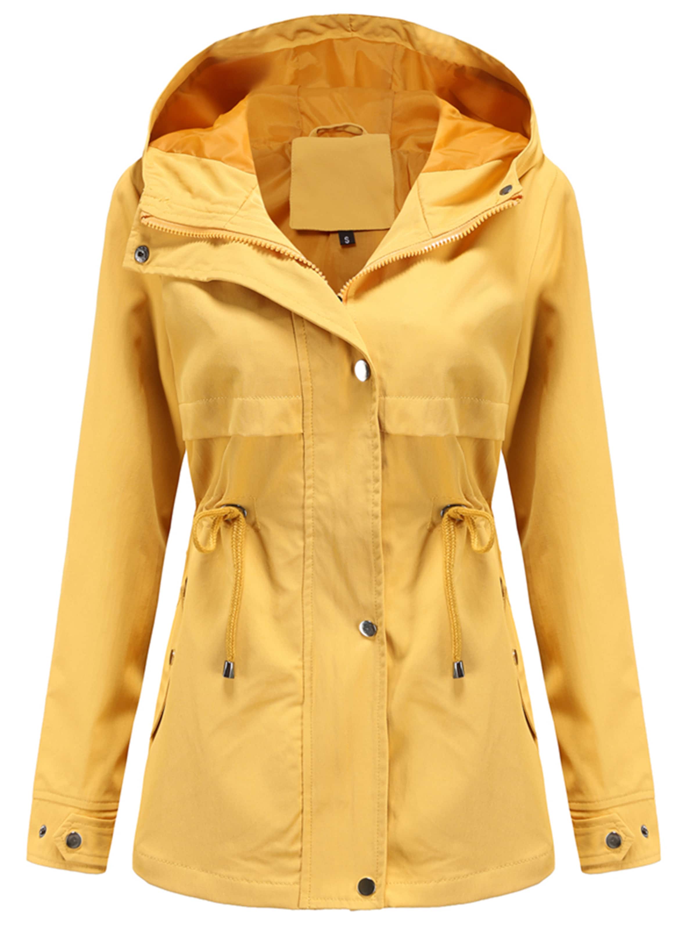 Youthup Between-Seasons Coat in Yellow: front