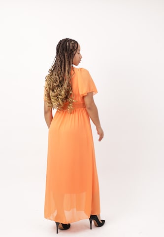 Robe de soirée Elara en orange