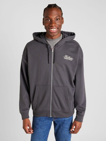 HOLLISTER - Sudadera con cremallera en gris: frente