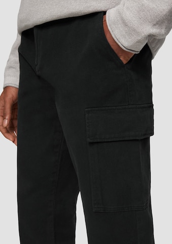 Coupe slim Pantalon cargo QS en noir