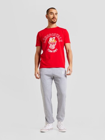 AÉROPOSTALE Shirt 'BASKETBALL TEAM 87' in Red