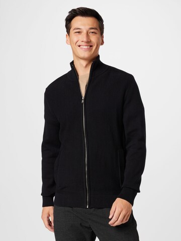 TOM TAILOR Knit cardigan in Black: front