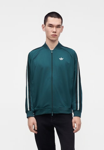 ADIDAS ORIGINALS Sweatjakke 'SST Adicolor Classics' i grøn: forside