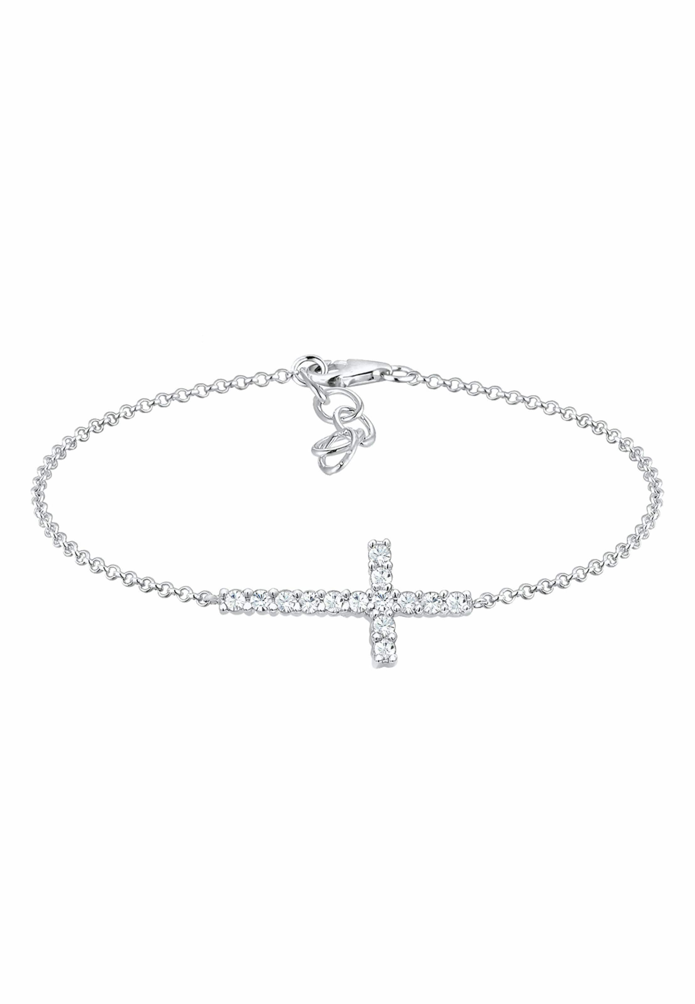 ELLI Armband Kreuz in Silber: Vorderseite