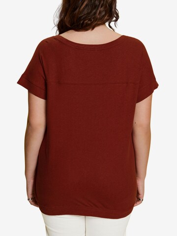 T-shirt Esprit Curves en marron