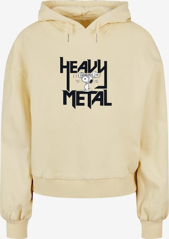 Merchcode Sweatshirt 'Peanuts - Heavy Metal' in Yellow: front