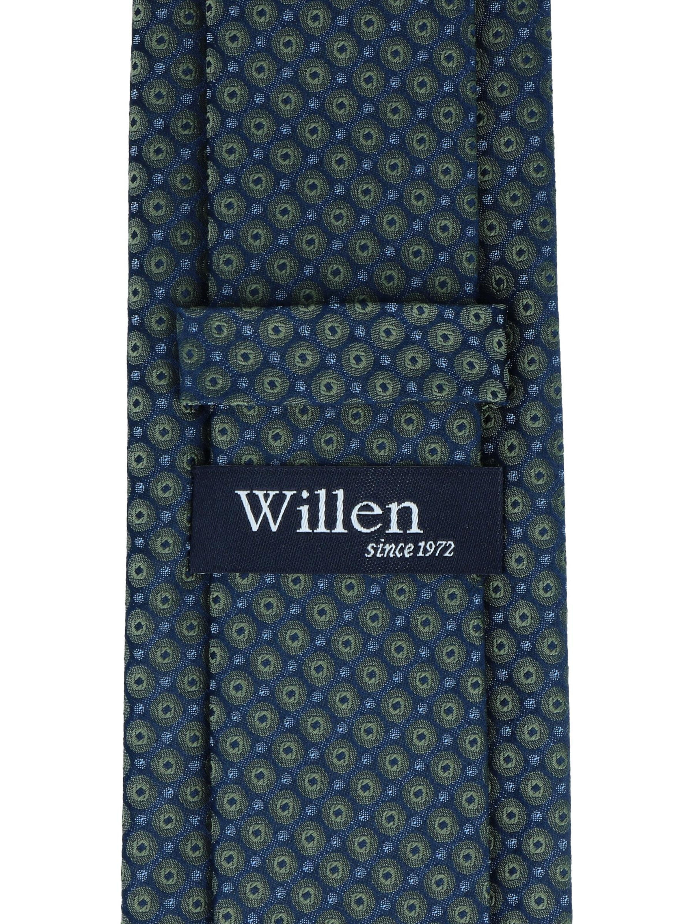 WILLEN Tie 'Kleinmuster Marine' in Green