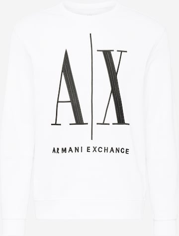 ARMANI EXCHANGE Rovný strih Mikina - biela: predná strana