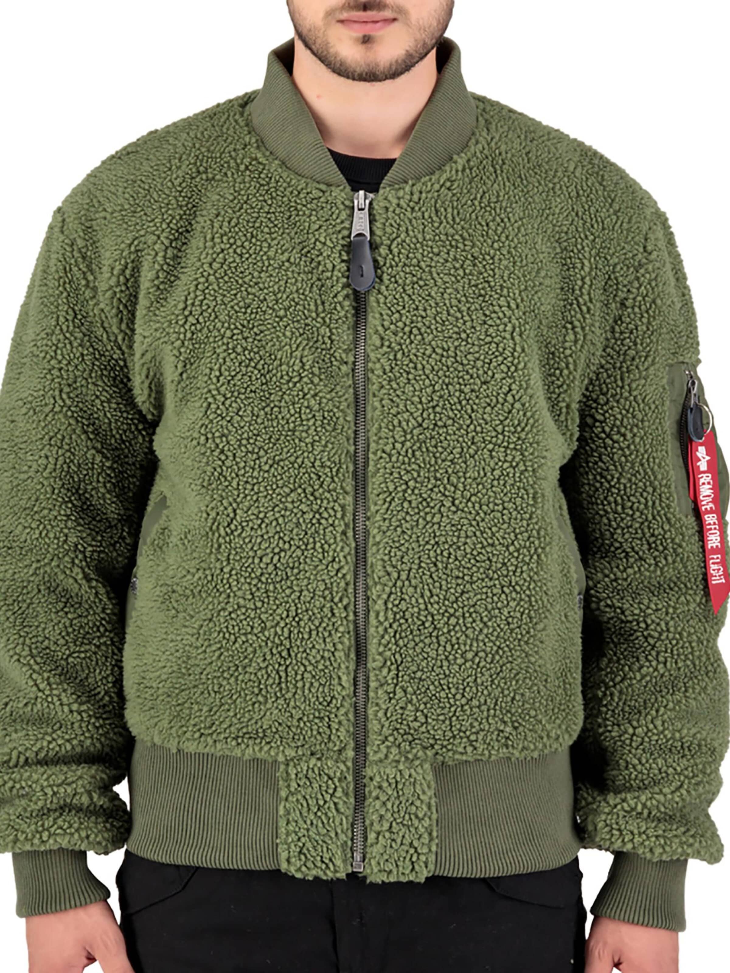 ALPHA INDUSTRIES Between-Season Jacket 'MA-1 Teddy' in Green
