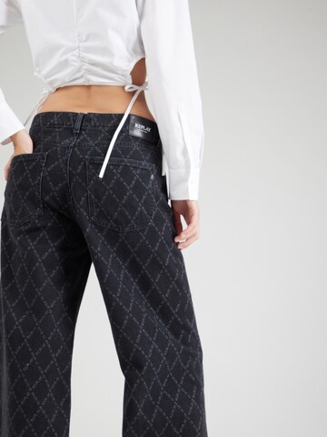 REPLAY Wide Leg Jeans 'AMELYE' in Schwarz