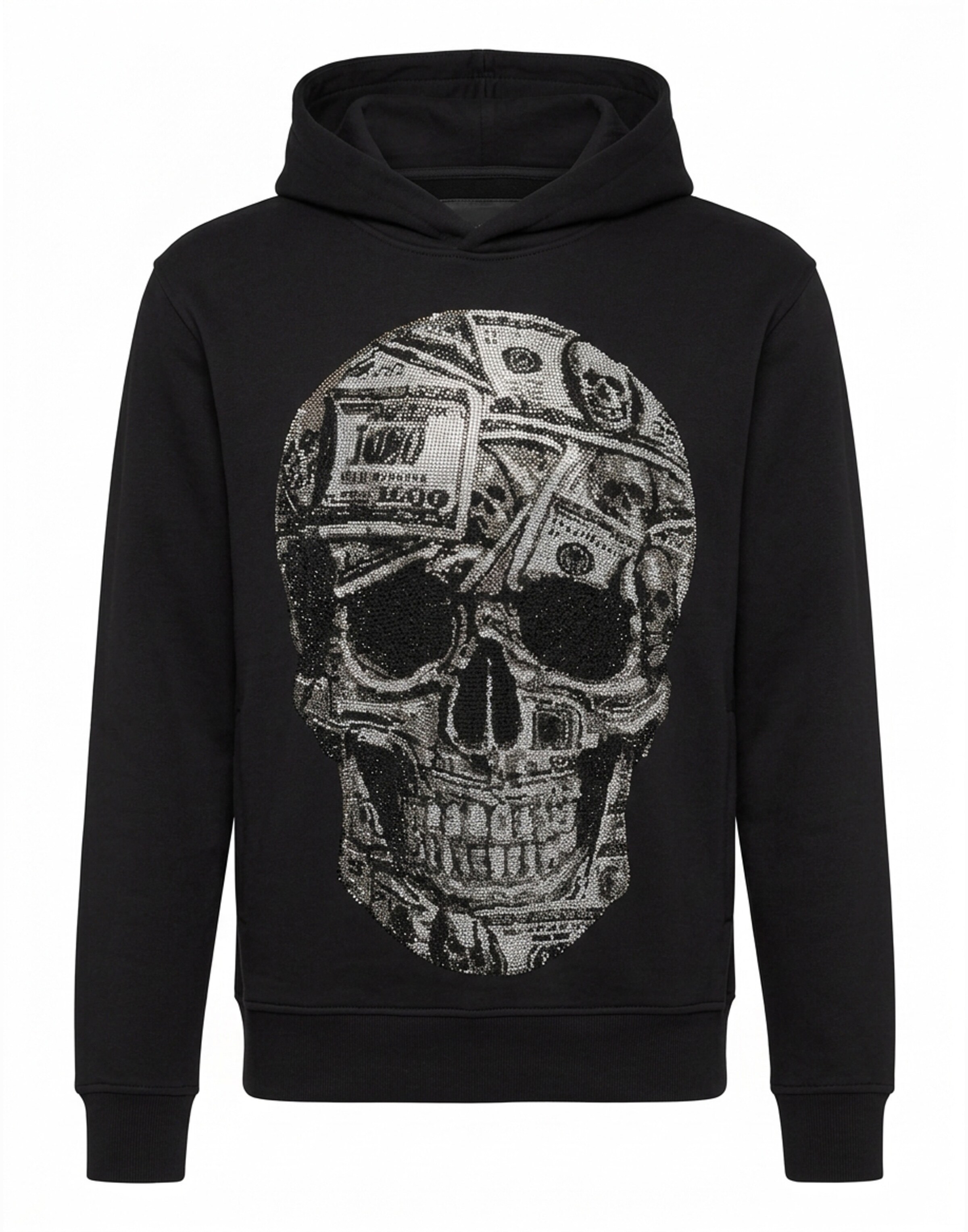 Felpa 'Skull' di Philipp Plein in nero: frontale