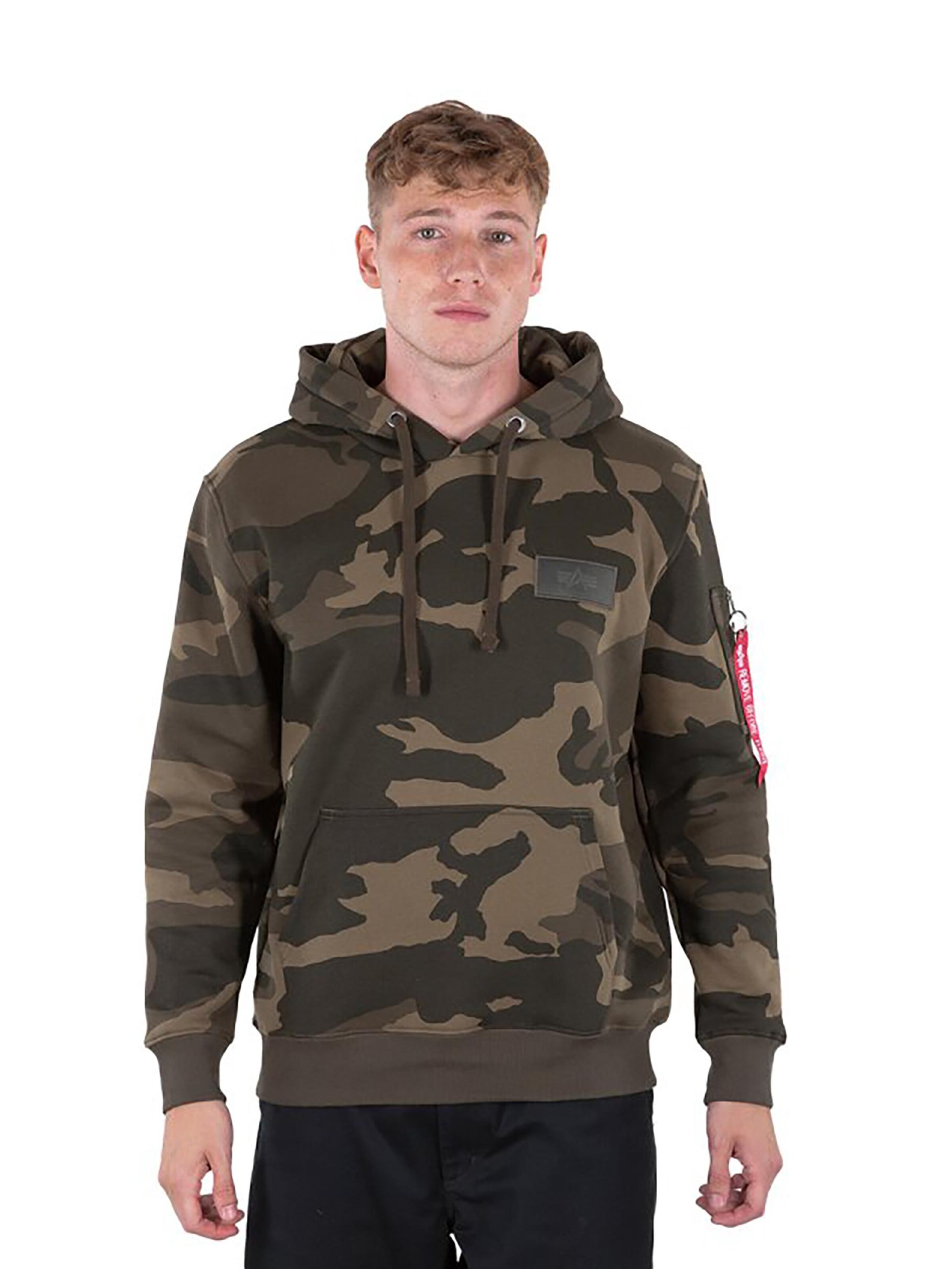 ALPHA INDUSTRIES Sweatshirt 'Back Print Camo' in Mixed colors: front