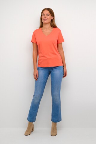 T-shirt 'Naia' Cream en orange