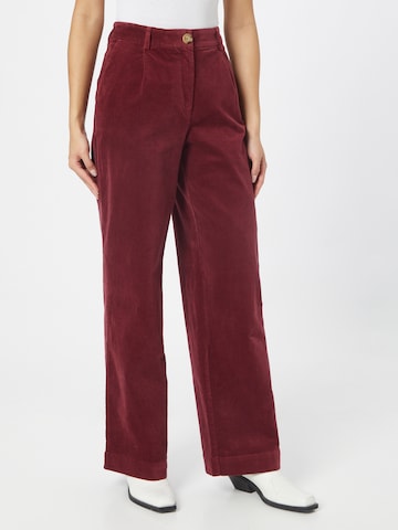 Coster Copenhagen Wide leg Pleat-front trousers 'Petra' in Red: front