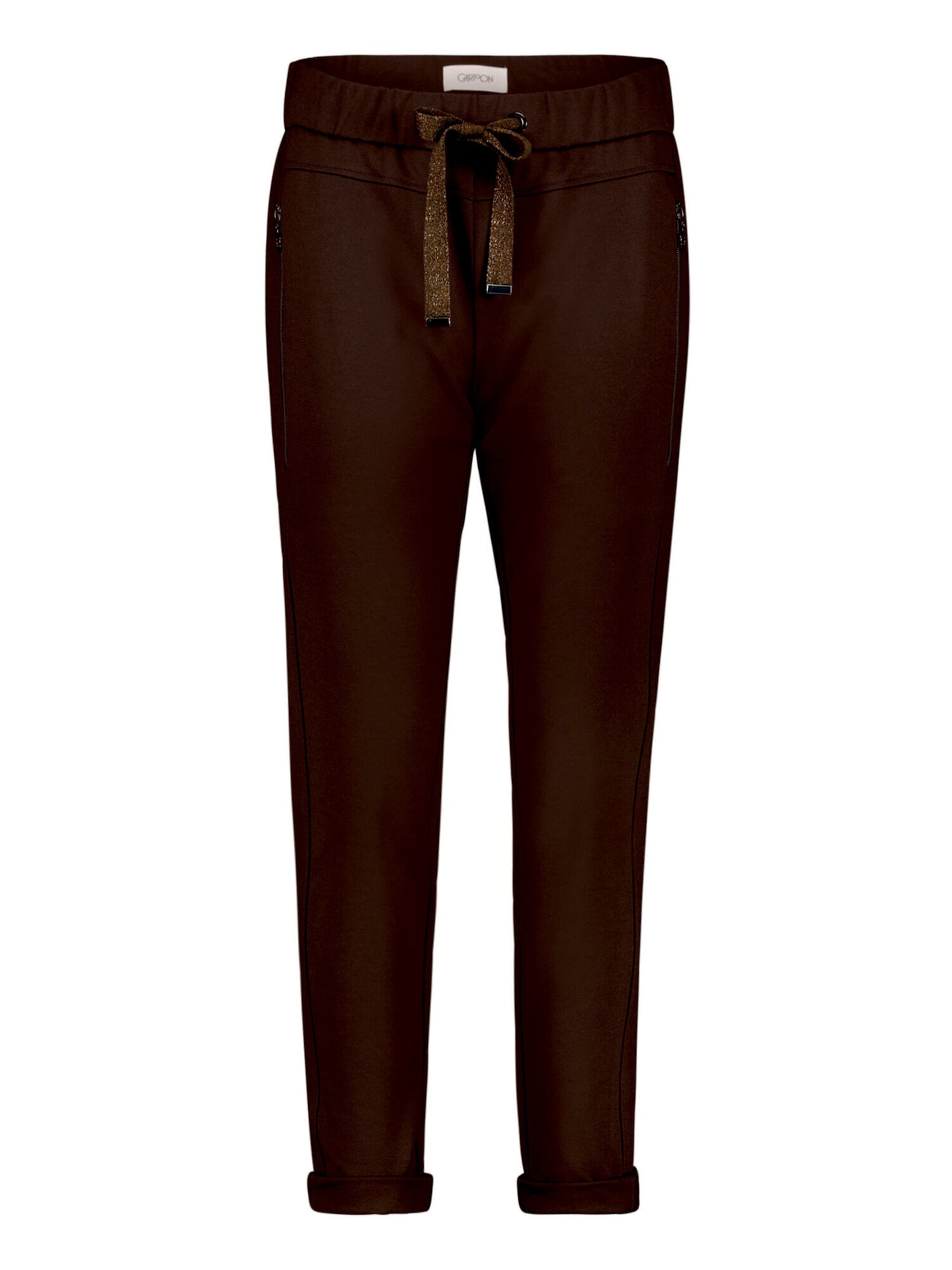Cartoon Loosefit Schlupfhose mit Reißverschluss in Braun: Vorderseite