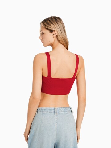 Bershka Knitted Top in Red