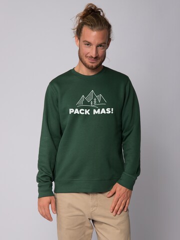 Felpa ' Pack mas! ' di Watapparel in verde: frontale