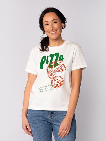 T-shirt 'Pizza' Watapparel en blanc : devant