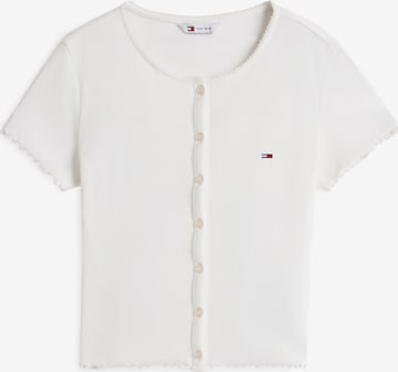 Tommy Jeans Neuletakki värissä valkoinen: etupuoli