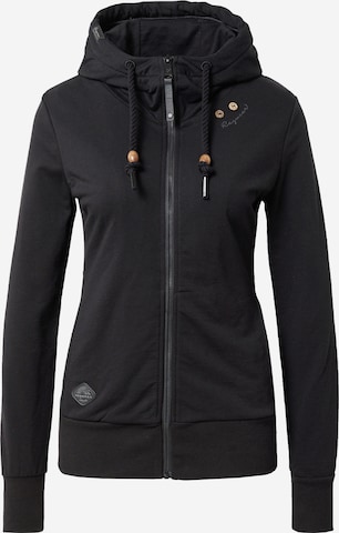 Ragwear Zip-Up Hoodie 'Paya' in Black: front