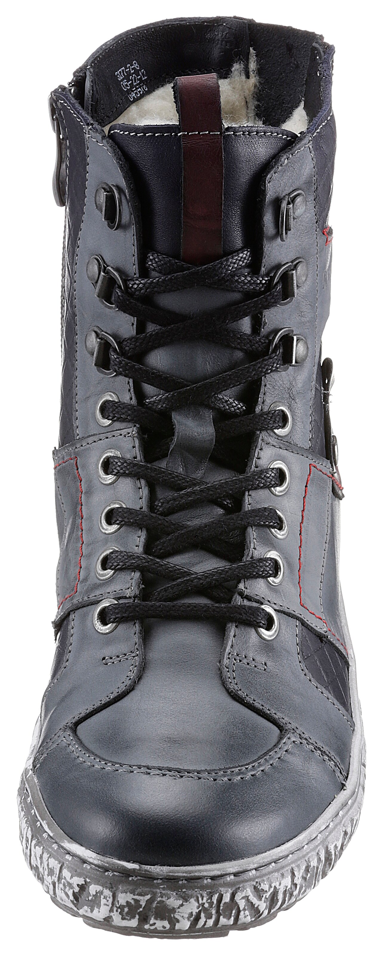 KRISBUT Schnürstiefelette in Schwarz