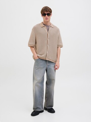 JACK & JONES Вязаная кофта 'JORDIA' в Коричневый