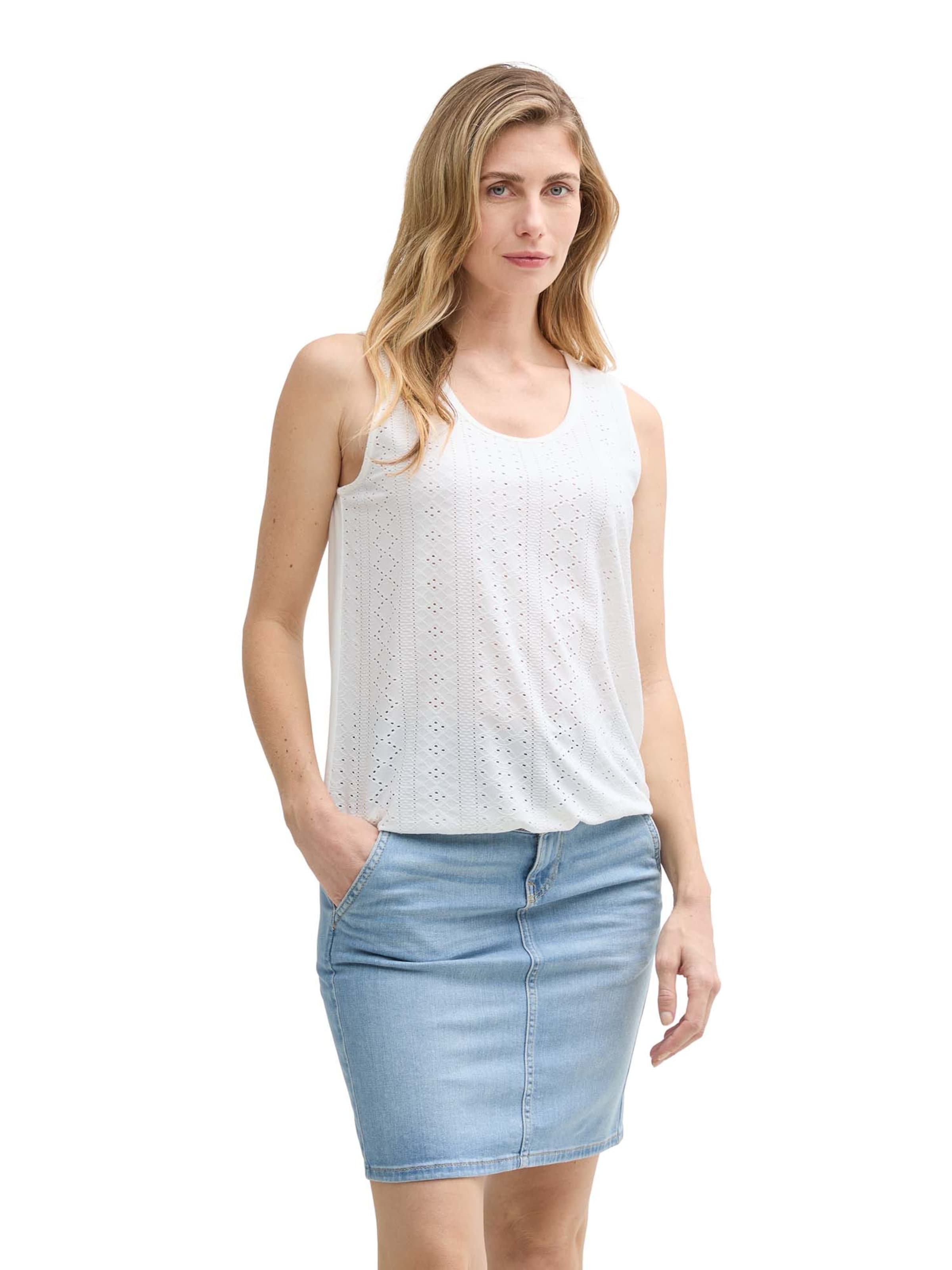 TOM TAILOR Τοπ σε λευκό: μπροστά