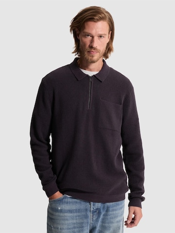 CAST IRON - Jersey 'Pullover with zip polo collar and chest pocket' en lila: frente