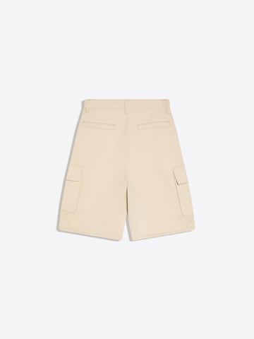 Wide Leg Pantalon cargo Bershka en beige