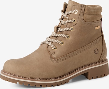 Tamaris - Botines con cordones en beige: frente