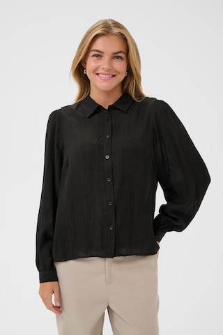 Cream Shirt in Black: front