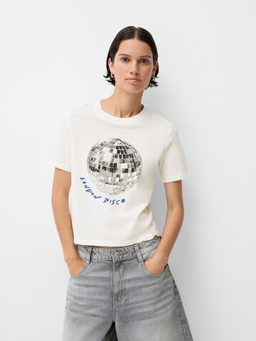 Bershka T-Shirt in Weiß: Vorderseite