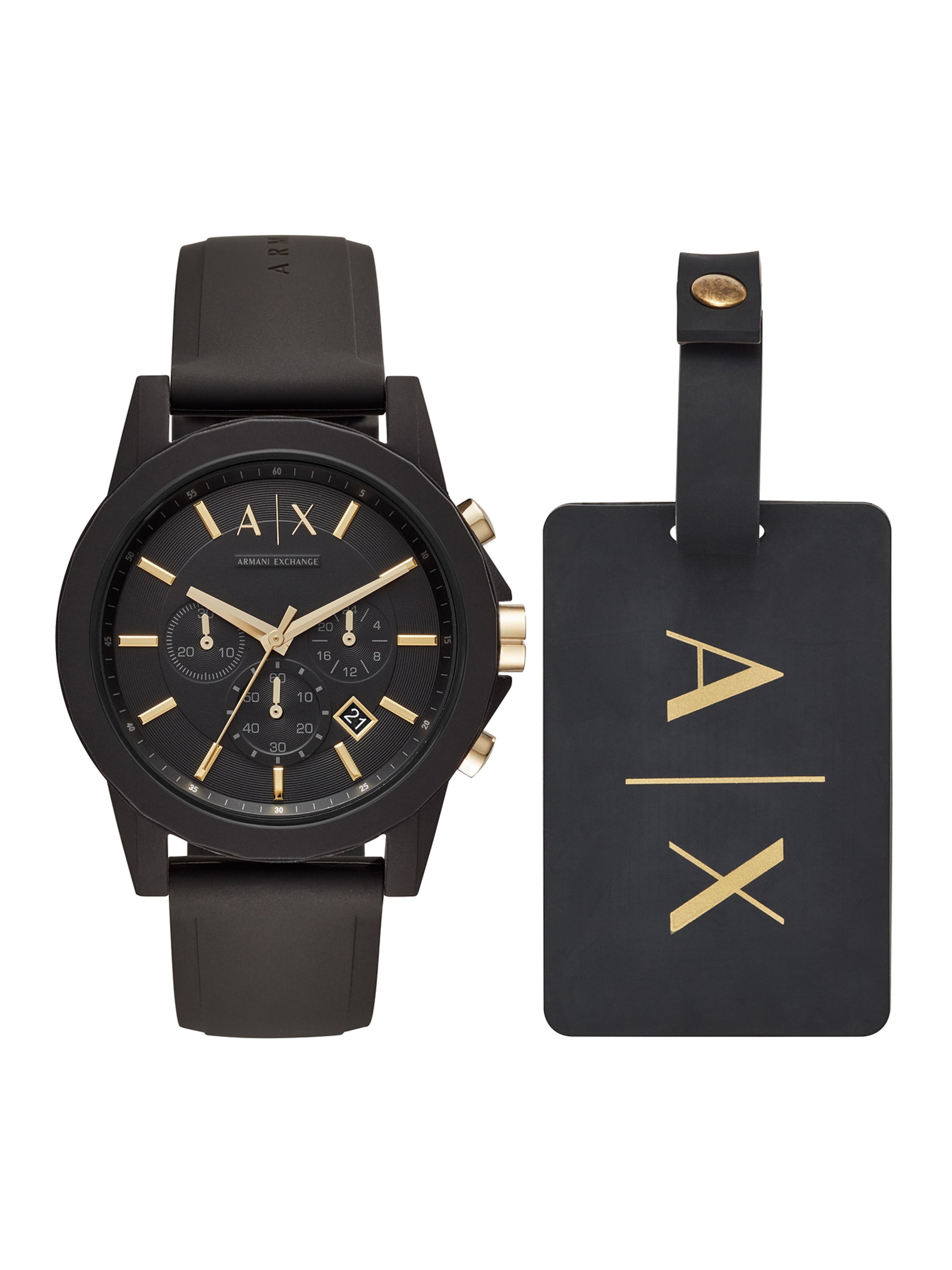 ARMANI EXCHANGE Analogt ur 'AX7105' i sort: forside