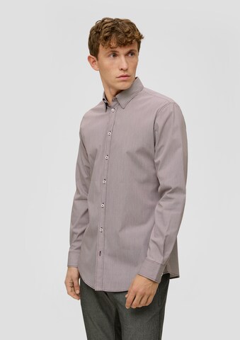 Coupe slim Chemise s.Oliver BLACK LABEL en marron : devant