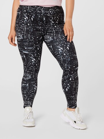 Reebok Skinny Sportbroek in Zwart: voorkant