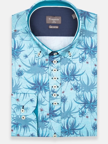 7Camicie Slim fit Zakelijk overhemd 'Donatello Poplin Man Shirt Light Blue Blue' in Blauw