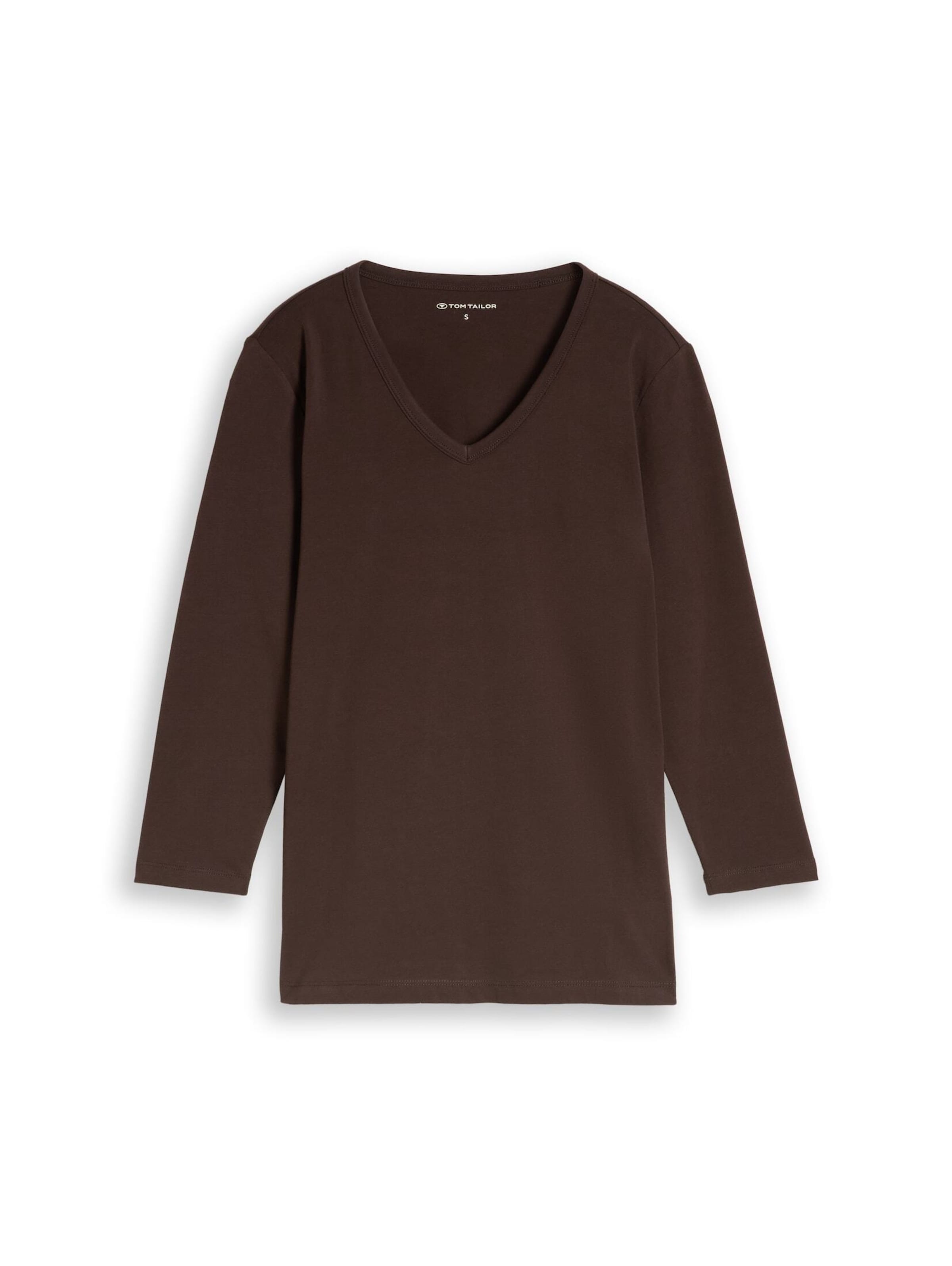 TOM TAILOR Shirt in Bruin: voorkant