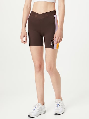 ADIDAS PERFORMANCE Workout Pants in Brown: front