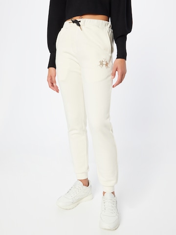 La Martina Tapered Pants in Beige: front