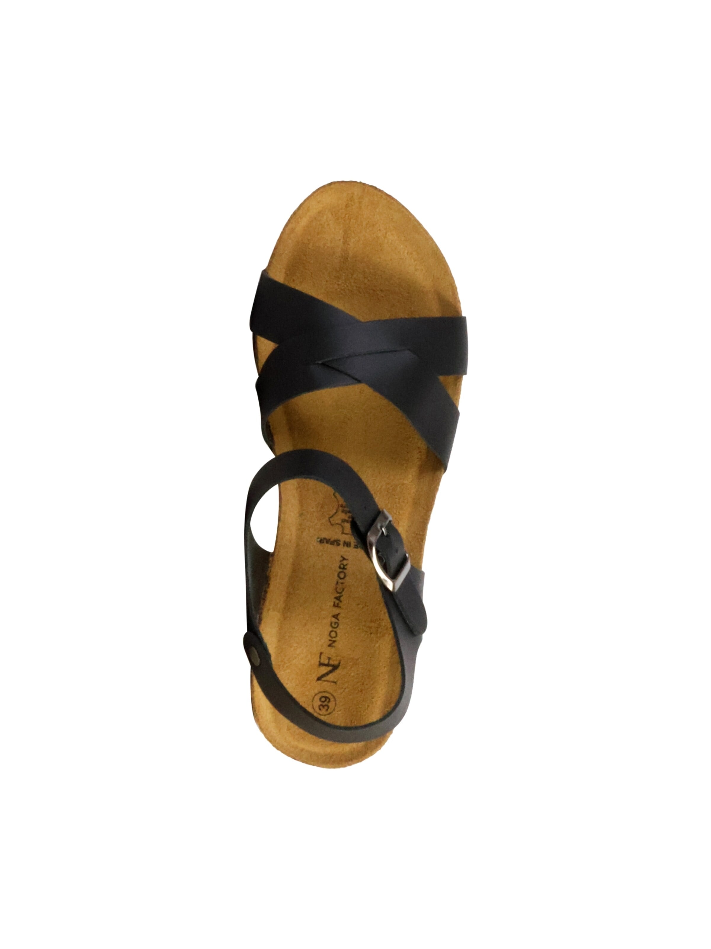 The Divine Factory Sandały 'Noga Ety Edge Ledersandalen mit Keilabsatz' w kolorze czarny