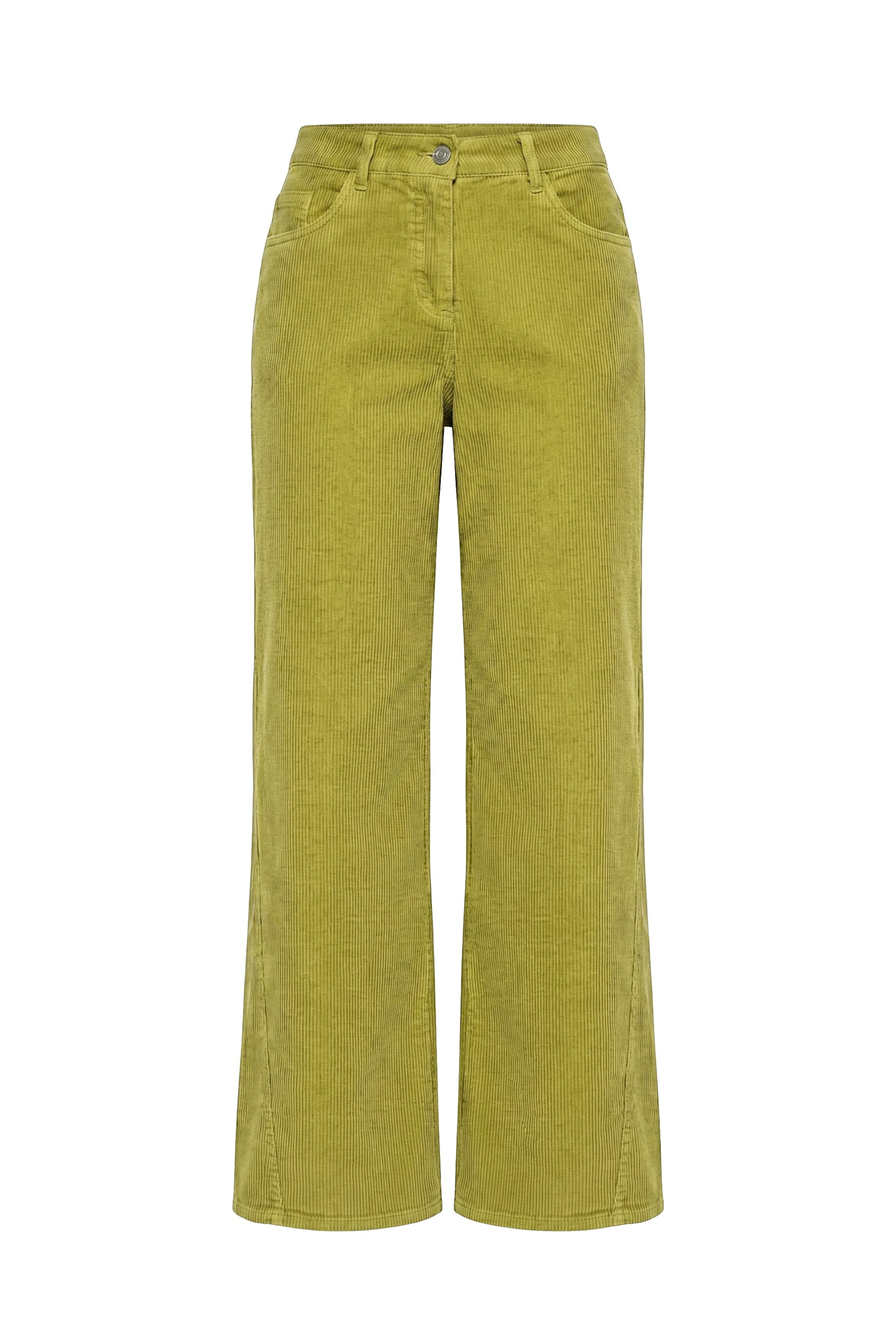 Ulla Popken Wide Leg Hose in Grün: Vorderseite
