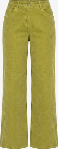 Ulla Popken Wide leg Broek in Groen: voorkant
